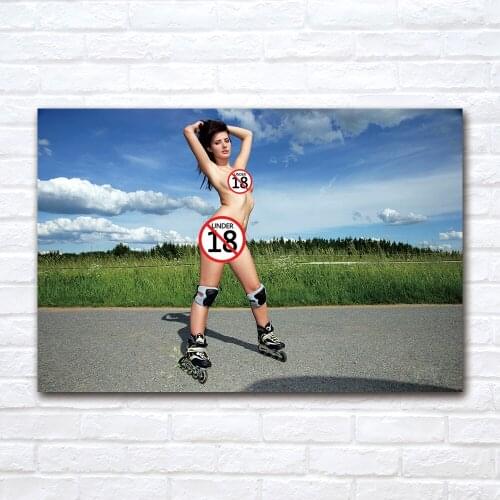Modern Aesthetic Wall Art 1 Piece Canvas Cloth Fabric Painting Figure Skating Girl Poster Prints Picture Room Decor
