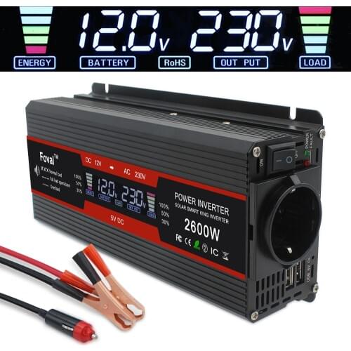 2600W Inversor12V 220V Power Inverter Solar Inverter Modified Sine Wave Car Inverter EU Plug Inverter Converter Power Adapter
