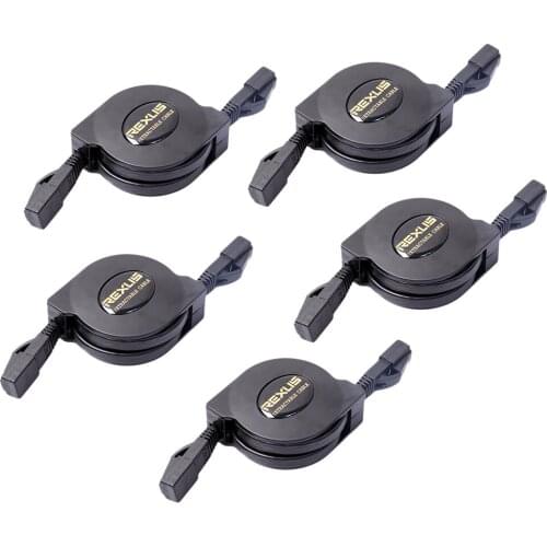 5Pcs Cat-6 Gigabit Ethernet Retractable Cable for Modem Router LAN Network，2m(6.6 Ft.)