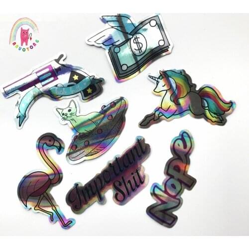 60pcs Laser Making Technology PVC Waterproof Graffiti Sticker for Motorcycle Notebook Car Luggage Box Guitar Personal Sticker