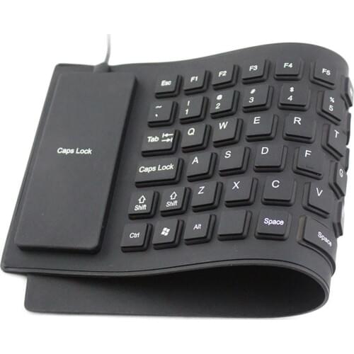 85Keys Foldable Soft Silicone Mute USB Wired Mini Keyboard Computer Accessory
