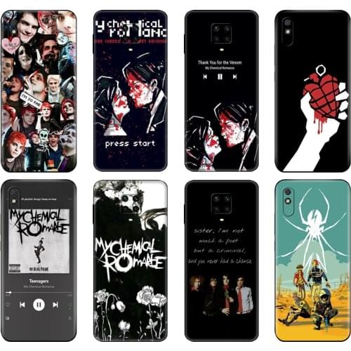 Black tpu Case For Xiaomi Redmi 7A 8 8A 9 9A 9C Case Redmi Note 8T 8 Pro T Note 9 9S 9 Pro Case Super My Chemical Romance