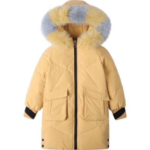 Children Clothing Outwear 4-13 Years Kids Duck Down Jacket Teenage Parka Winter Jacket for Girl -30 DegreesThickening Long Coats