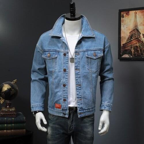 Denim Casual Jacket Men Plus Size M-5XL Solid Color Mens Jeans Coat 2020 Fashion Cowboy Streetwear Long Sleeve Clothing Hot Sale