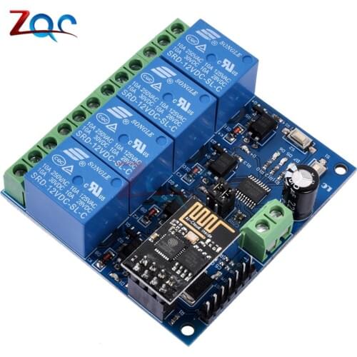 ESP8266 ESP-01 4 Channel WiFi Relay Module DC 12V for Arduino IOT Smart Home