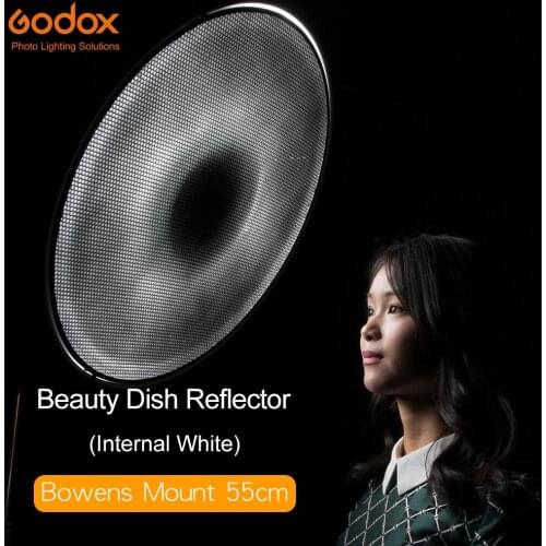 Godox 55cm 22" Studio White Beauty Dish Bowens Mount + Honeycomb Grid + Diffuser Sock