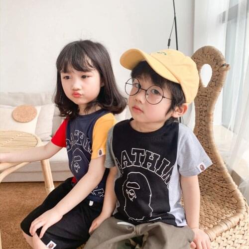 Summer Toddler Kids T-shirts Casual Printed Short Sleeve Tops for Boys Baby Girls Tshirts 2 3 4 5 6 Years Children Shirts 2020