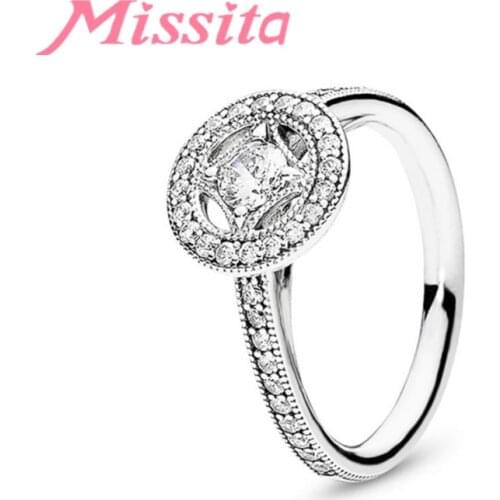 MISSITA 2019 NEW Vintage AAA Zircon Finger Rings For Women Fit Pan Wedding Engagement Silver Color Jewelry Gift Dropshipping