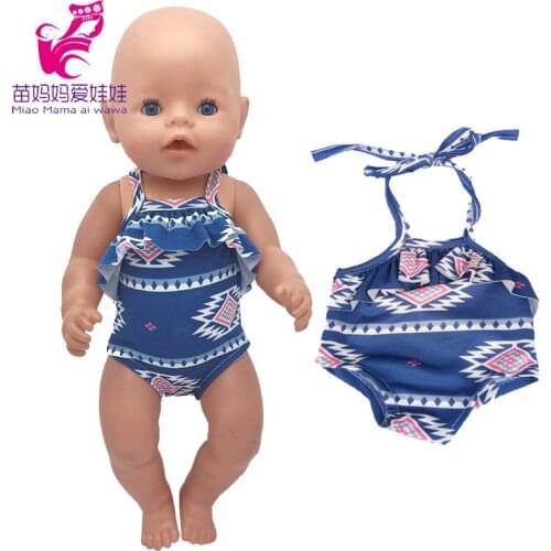 Doll Clothes 40cm 43cm Baby Doll Boy Rompers Dark Blue Pajama Children Girl Toys Outfits