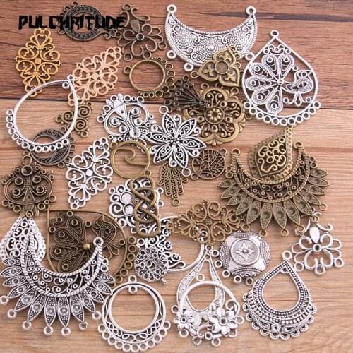 Random 5pcs Mix Size Mix Color Jewelry Connector Pendants Handmaden Vintage For DIY Jewelry Making Finding