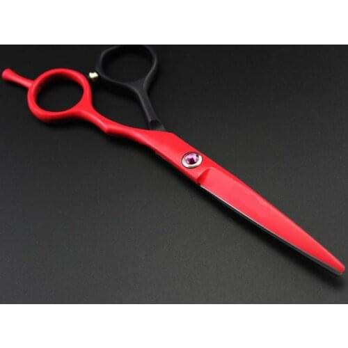 Professional 5.5 inch 440c red Piano paint hair scissors set haircut thinning shears cutting barber tools hairdressing scissors