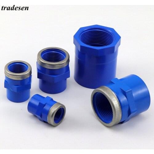 1pc I.D 20mm-50mm to1/2"~1 1/2" Female Thread Hex UPVC Direct Connector Garden Water Pipe Connectors Irrigation PVC Tube Joints