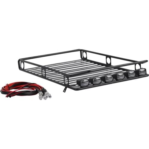 RC Metal luggage Carrier Roof Rack with LED light for 1/10 RC Crawler Axial SCX10 TRAXXAS TRX4 TRX-4