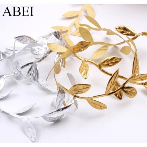 10Yards/lot Silk Leaves Vine Artificial Leaf Rattan DIY handicraft Gold Rope For Wedding Party Home Decoration Wreath Material