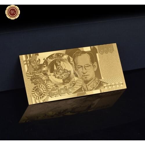 WR Gold Banknote Thailand 500 Banknote Fake Money for Collection Decoration Souvenir Gifts