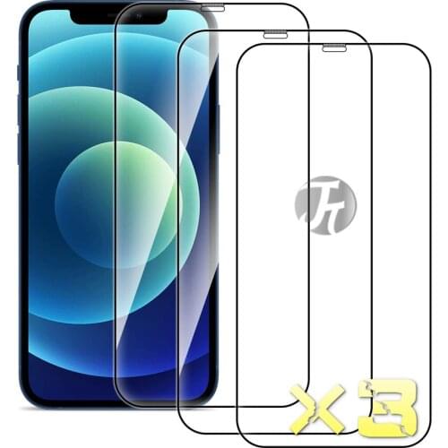 3Pcs Tempered Glass For iPhone 12 11 Pro XS Max XR 7 8 6Plus Airbag Edge Screen Protector Glass For iPhone 7 8 Plus 12 11 ProMax