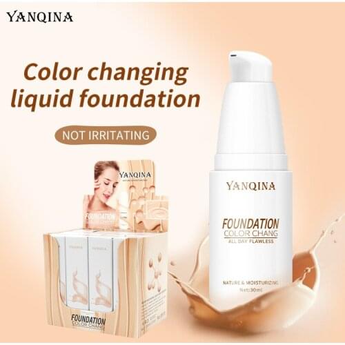 YANQINA Liquid Foundation Brighten Long-lasting Oil-control Universal Color Changing BB Cream Primer Face Makeup