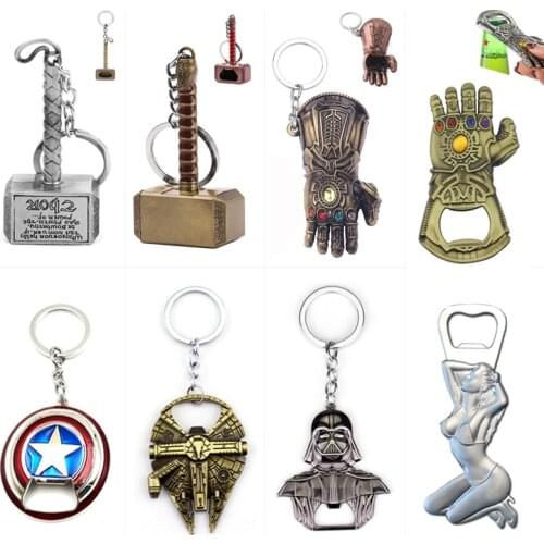 1pcs Beer Bottle Openers Multifunction Hammer Of Thor Shaped Beer Bottle Opener With Long Handle Bottler Opener Keychain