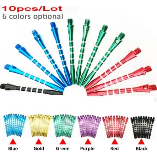 10pcs/Lot 53mm Aluminum Medium Darts Shaft Harrows Dart Stem Shafts with 2BA Standard 4.5mm Thread 6 Colors Optional