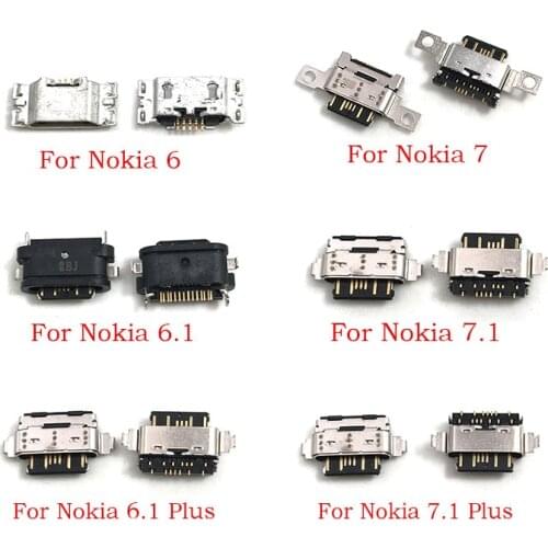 10Pcs/Lot, Micro USB Jack Charging Socket Charger Port Plug Dock Connector For Nokia 2 3 5 6 7 8 3.1 5.1 6.1 7.1 Plus X5 X6
