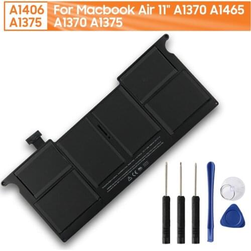 100% Original Replacement Battery A1406 For Macbook Air 11" A1370 A1465 A1375 Genuine Rechargeable Battery mAh