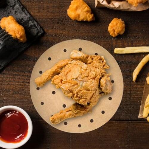 100pcs Airfryer Accessories Non-stick Parchment Paper Steamer Pad Perforated Cake Barbecue Food Mat Kitchen Baking Cooking Tool