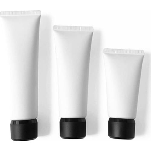 12pcs 50g 80g 100g 150g Matte White Frosting Cream Tube Packaging Squeeze Soft Plastic Bottle With Screw Cap Hand Cream Bottles