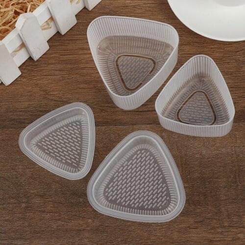 2 Pcs Transparent Practical Kitchen Bento Decorating Sushi Onigiri Mold Food Press Triangular Form Rice Ball Maker Accessories
