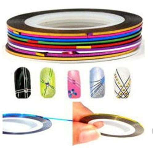 30pcs/pack Colorful Beauty Rolls Striping Decals Foil Tips Tape Line DIY Design Nail Art Stickers Tools Decorations