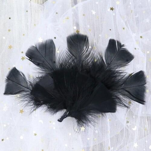 50pcs/bag Black Turkey Feathers for craft Jewelry making Party Decoration 5-10cm Craft-Feather earring Plume Wholesale