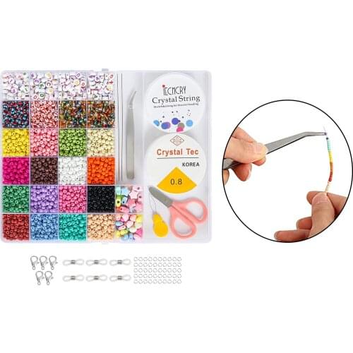 6100Pcs Jewelry Making Kit Round Flat Beads Craft Set！Spacer Beads for Bracelets Necklace Jump Rings