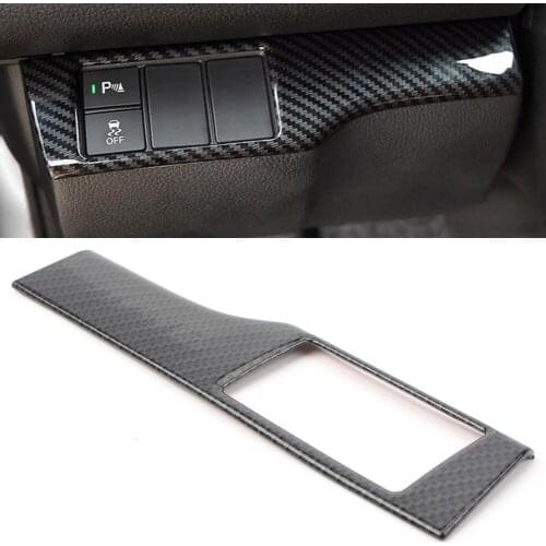 ABS Car ESP Control Switch Panel Decoration Cover Trim Mouldings Carbon Fiber Styling For Honda Civic 2016 2017