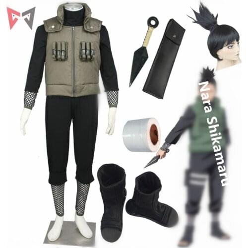 Anime Naruto cosplay Nara Shikamaru Cosplay Costumes vest boot bandage wig for Christmas Halloween child size plus size clotes