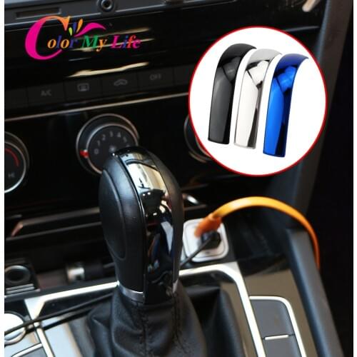 Color My Life Stainless Steel Car Gear Head Shift Knob Trim Sticker for Volkswagen VW Golf 6 7 MK6 MK7 Tiguan Polo Accessroies