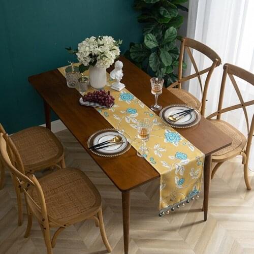 Flower Pattern Table Runner European Dining Coffee Table Mat Home Hotel Restaurant Decoration Nappe Chemin De Table Mariage