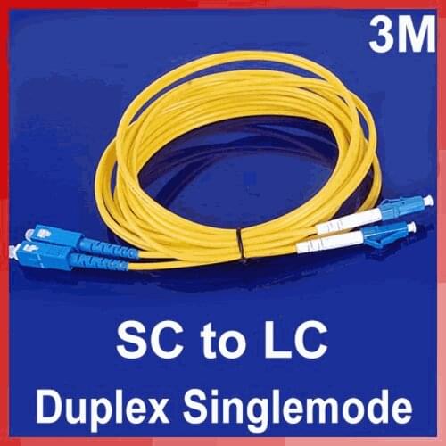 Duplex Singlemode Jumper Cable LC-SC LC To SC Fiber Optic Optical Patch Cord 3M