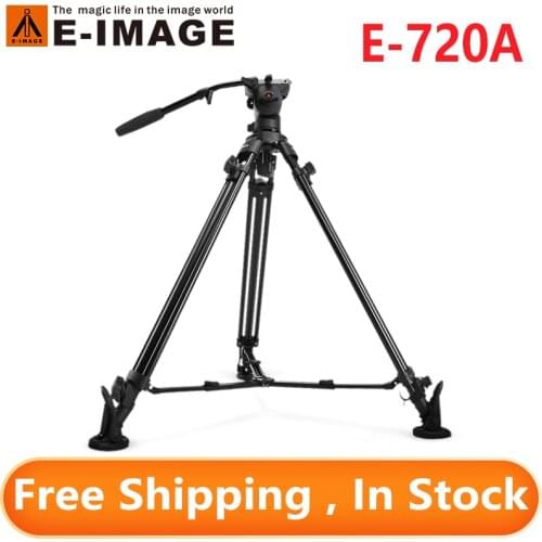 E-IMAGE EI720A Professional 75mm Aluminum Camera Fluid Tripod Kit for dslr Studio Video