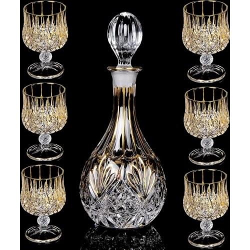 Europe Gold Crystal Glass Creative Whiskey Glass Bottle Personalized Collection Luxury Design Whiskey Karaf Drinkware Ec50jj