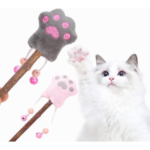 Pet Cat Wand Toy For Cat Silvervine Catnip Cat Toy Plush Kitten Toy With Bell Toys for Cats Cat Accessories