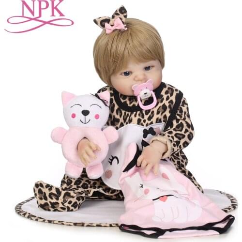 NPK 23inch 57CM Soft Silicone Reborn Baby Doll Girl Toys Lifelike Babies Boneca Full VInyl Fashion Dolls Bebes Reborn Menina