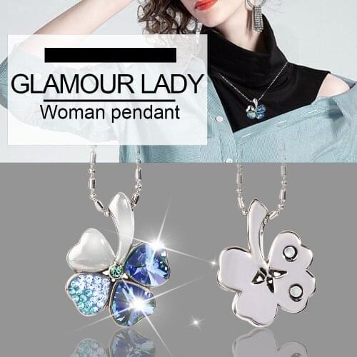 Magnetic therapy Lucky four-leaf clover Pendant Send friends and relatives 316L Stainless Steel Magnet Health Energy Pendant