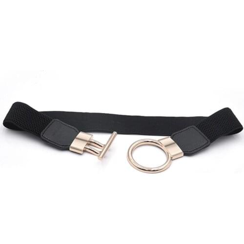 40%HOTSimple Wide Waistband Women Metal Round Buckle Decoration Dresses Jacket Belt