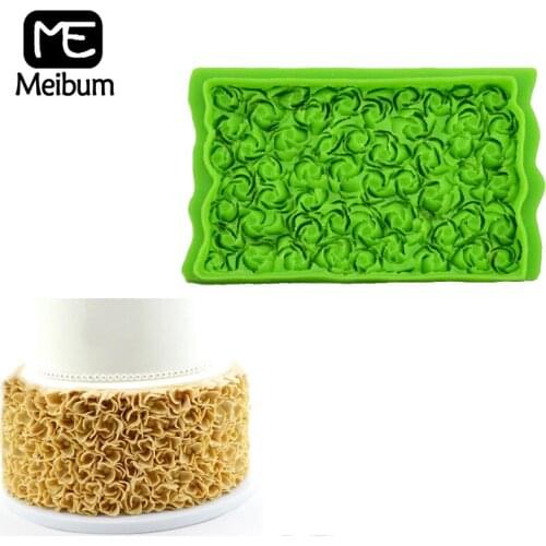 Meibum Rose Petal Silicone Fondant Cake Mold Wedding Birthday Party Pastry Paste Sugar Craft Border Decorating Mould