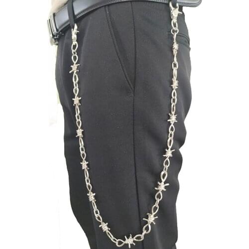 Fashion Men Jean Wallet ChainWaist Punk Hook Silver Trousers Pant Belt Chain Jewelry Keychain Pant Chain