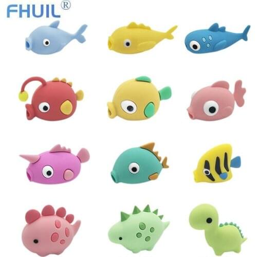 Cartoon Mobile Phone Cable Organizer Holder Cute Usb Cable Winder Charger Data Cable Protection Silicone Cable Management