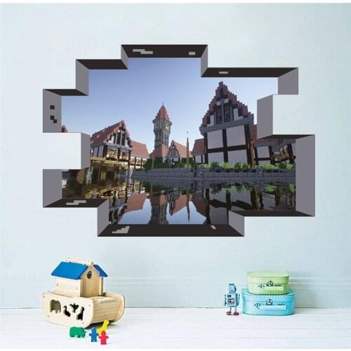 Cartoon Wall Stickers For Kids Rooms Children Bedroom Art Mural Steve Poster Home Decor Wall Decals