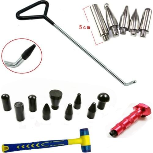 Dent Removal Rods Set Paintless Dent Repair Hood with Awl Head for Car Dent Remover Puller Hail Damage Repair Kit