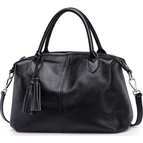 2021 New Tassel Design Genuine Leather Bag Women Real Soft Leather Handbag Ladies Shoulder Crossbody Bags High Quality