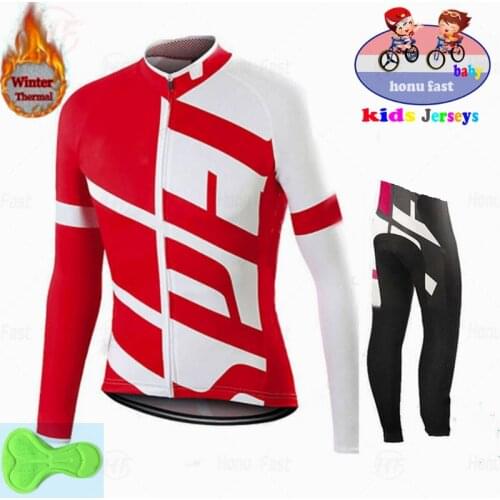 Pro Team Cycling Clothes Kids BH 2020 Winter Cycl Jersey Set Thermal Fleece Bike Long Sleeve Clothing Children Outdoor Uniform