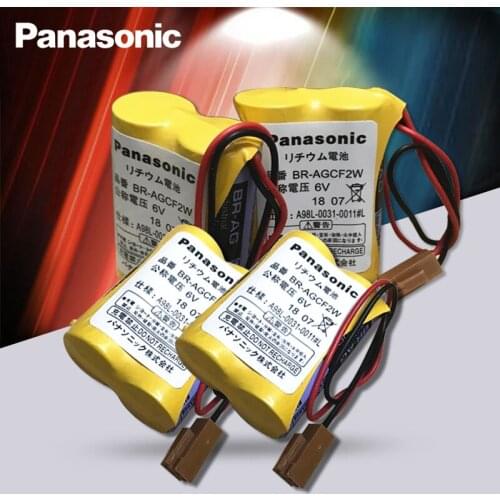 Panasonic Original 4pcs/lot BR-AGCF2W Lithium 6V 2200mAh PLC battery batteries with brown plugs connectors